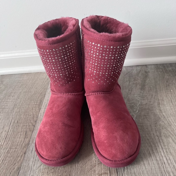 UGG Swarovski Super Sparkly Bling Red Burgundy US 6 / EU 37 - Picture 6 of 8